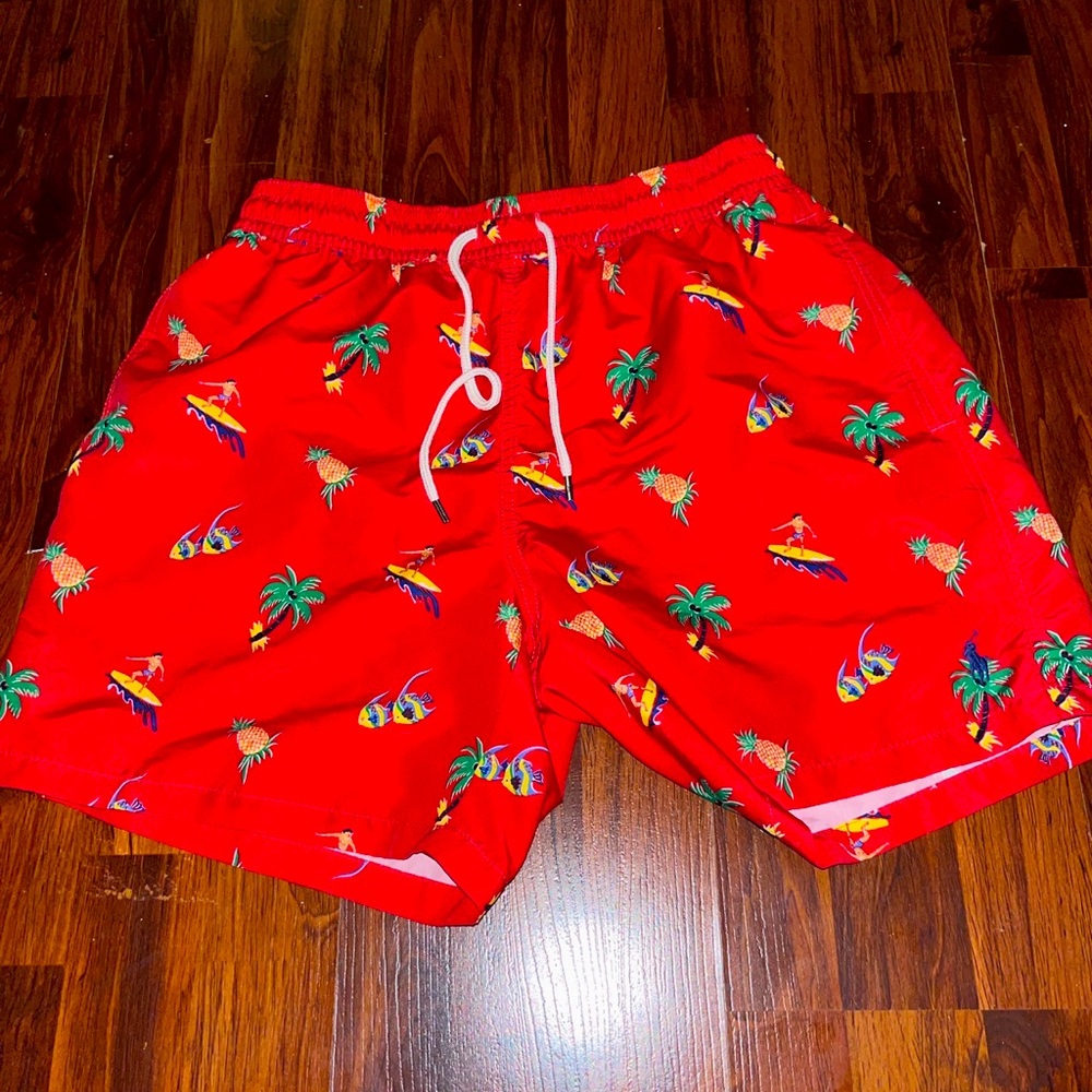 Red Hawaii Polo Shorts